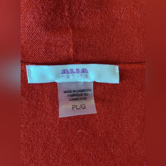 ALIA Red Open Knit Sleeveless Cardigan Size Large Petite - Picture 4 of 7